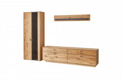 Olvera von IDEAL Möbel - Wohnwand dreiteilig, Asteichenfurnier und Massivholz