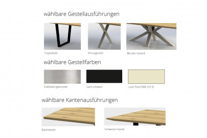 Maxtavo von Niehoff Sitzmöbel - Esstisch mit schwarzem Gestell