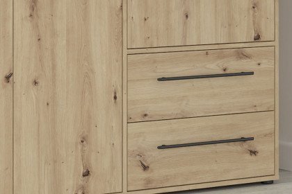 Mokkaris von Forte - Schrank Eiche Artisan mit 4 Türen & 4 Schubladen