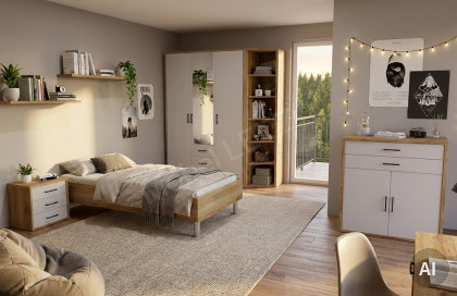 Riva von Priess - 2-teiliges Schlafzimmer-Set in Artisan Eiche & Sandgrau