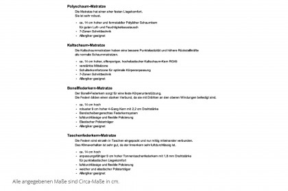 MULTIFLEX von Schlüter Möbelfabrik - Wandbett + Federleistenrahmen + Matratze