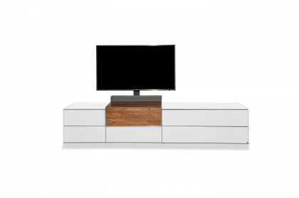 Q-Media 2.0 von Musterring - Lowboard 801 Lack weiß/ Glas weiß