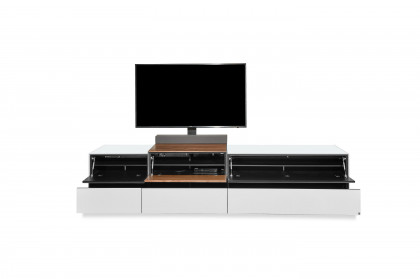 Q-Media 2.0 von Musterring - Lowboard 801 Lack weiß/ Glas weiß