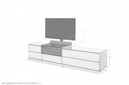 Q-Media 2.0 von Musterring - Lowboard 801 Lack weiß/ Glas weiß
