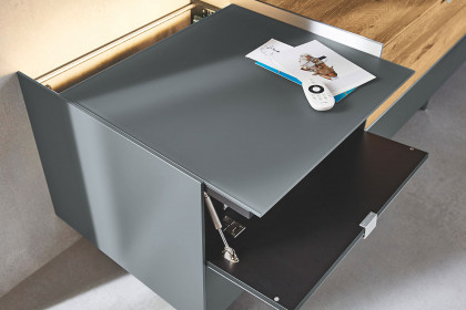Q-Media 2.0 von Musterring - Lowboard 801 Lack grau/ Mattglas grau