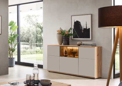 Zudar von Stralsunder - Sideboard C15060 Balkenbuche/ grau matt