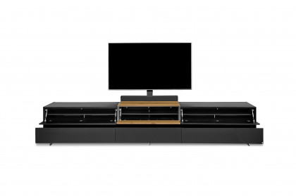 Q-Media 2.0 von Musterring - Lowboard 804 Lack schwarz/ Mattglas schwarz
