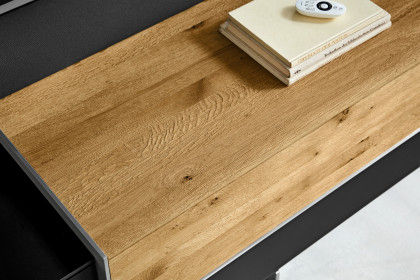 Q-Media 2.0 von Musterring - Lowboard 804 Lack schwarz/ Mattglas schwarz