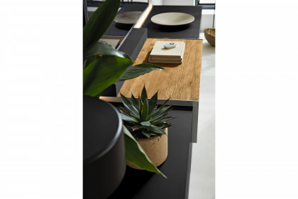 Q-Media 2.0 von Musterring - Lowboard 804 Lack schwarz/ Mattglas schwarz