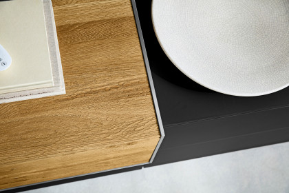 Q-Media 2.0 von Musterring - Lowboard 804 Lack schwarz/ Mattglas schwarz