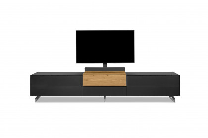 Q-Media 2.0 von Musterring - Lowboard 804 Lack schwarz/ Mattglas schwarz
