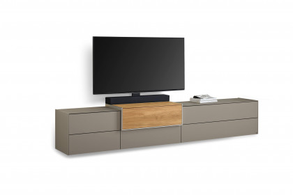 Q-Media 2.0 von Musterring - Lowboard 821 Lack fango/ Mattglas fango