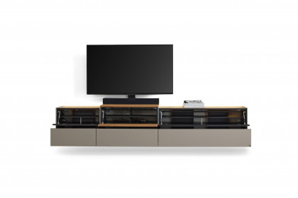 Q-Media 2.0 von Musterring - Lowboard 821 Lack fango/ Mattglas fango