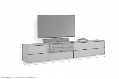 Q-Media 2.0 von Musterring - Lowboard 821 Lack fango/ Mattglas fango
