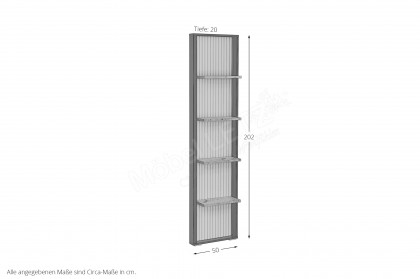 Domingo von IDEAL Möbel - Wandpaneel in Kaschmir in Rillenoptik und vier Böden