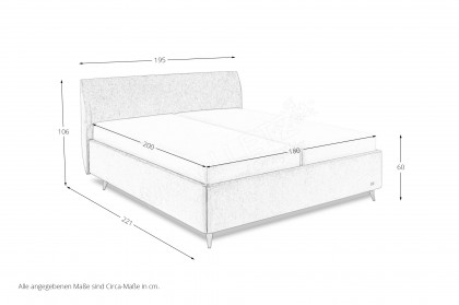 Dilja von Tidur - Boxspringbett KTE-K in Komforthöhe aqua