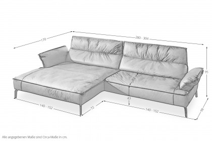 7102 von K+W Polstermöbel - Polstersofa links ecru
