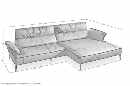 7102 von K+W Polstermöbel - Polstersofa rechts ecru
