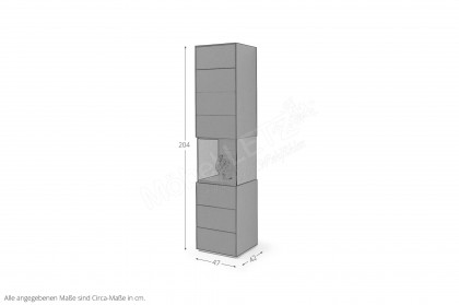 Q-Media 2.0 von Musterring - Vitrine 081 Lack fango/ Mattglas fango