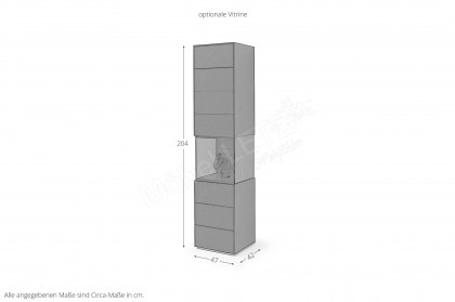 Q-Media 2.0 von Musterring - Vitrine 081 Lack fango/ Mattglas fango