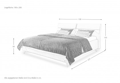 Dilja von Tidur - Boxspringbett KTW-K in Komforthöhe natur