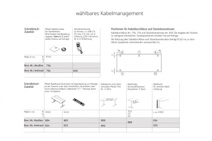 105-flow by rb von Röhr-Bush - Büromöbelset mit höhenverstellbarem Y-Tisch