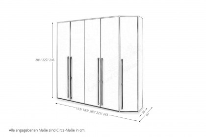MULTIFLEX von Schlüter Möbelfabrik - abgeschrägter Schrank DE LUXE 19XL weiß