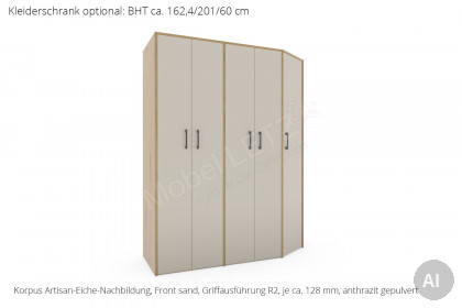 MULTIFLEX von Schlüter Möbelfabrik - abgeschrägter Schrank DE LUXE 19XL weiß