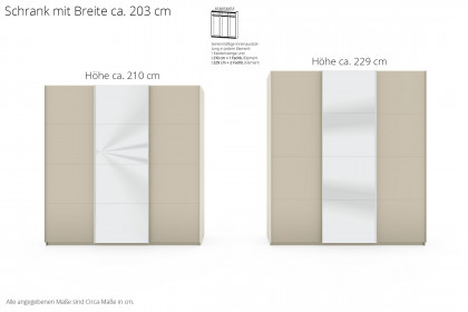 Kulmbach von Rauch Orange - Schrank champagner/ Spiegel ca. 203 cm breit