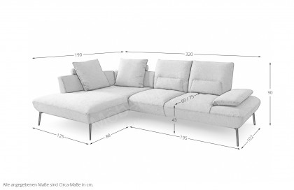 Tacoma von Poco - Sofaecke links stone