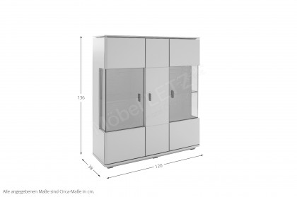 Torrent von MCA Direkt - Highboard basalt/ Parsolglas braun