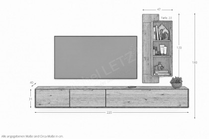 WZ-0663 von GK Möbelvertrieb - Wohnwand II aus Wildeiche