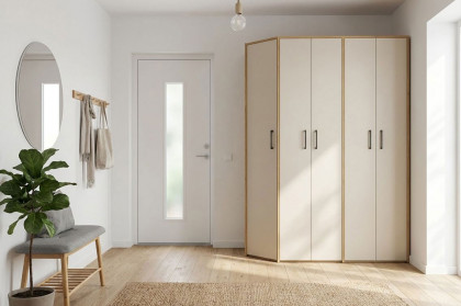 MULTIFLEX von Schlüter Möbelfabrik - abgeschrägter Schrank DE LUXE 19XL weiß