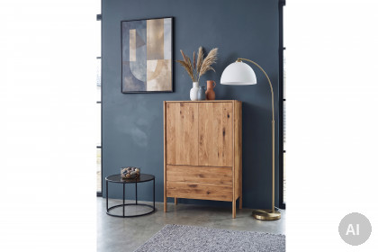 KM-0890 von GK Möbelvertrieb - Wäscheschrank aus massiver Eiche