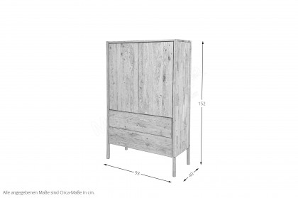 KM-0890 von GK Möbelvertrieb - Wäscheschrank aus massiver Eiche