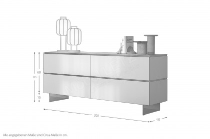 Vitae von éNATIVA by Munari - Sideboard in Keramik mit Glasfüßen