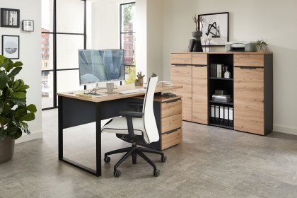Memphis-Office von Innostyle - Container-Schreibtisch in Graphit & Artisan Eiche