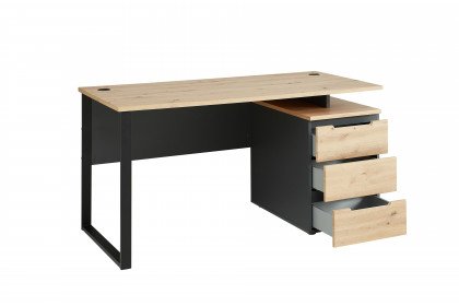 Memphis-Office von Innostyle - Container-Schreibtisch in Graphit & Artisan Eiche