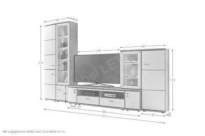 Vilm von Stralsunder - Wohnwand EB31502 Risseiche