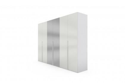 Sinfonie Plus Nova von Staud - Drehtürenkleiderschrank Alpinweißglas mit Spiegeltür