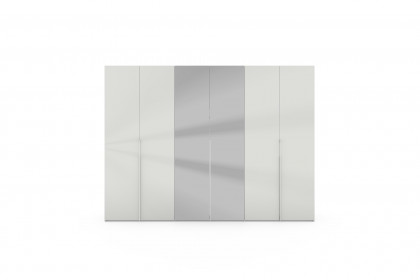 Sinfonie Plus Nova von Staud - Drehtürenkleiderschrank Alpinweißglas mit Spiegeltür