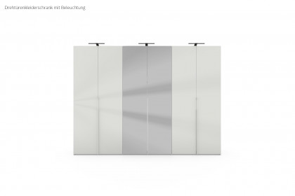 Sinfonie Plus Nova von Staud - Drehtürenkleiderschrank Alpinweißglas mit Spiegeltür