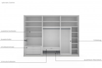 Sinfonie Plus Nova von Staud - Drehtürenkleiderschrank Alpinweißglas mit Spiegeltür
