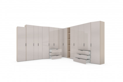 Sinfonie Plus Nova von Staud - Eckkleiderschrank-Kombi mit Regal Elfenbeinglas