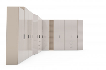 Sinfonie Plus Nova von Staud - Eckkleiderschrank-Kombi mit Regal Elfenbeinglas