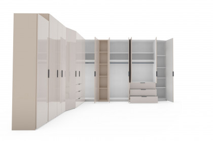 Sinfonie Plus Nova von Staud - Eckkleiderschrank-Kombi mit Regal Elfenbeinglas