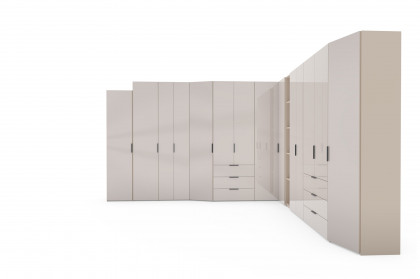 Sinfonie Plus Nova von Staud - Eckkleiderschrank-Kombi mit Regal Elfenbeinglas