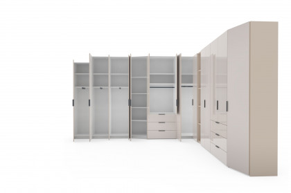 Sinfonie Plus Nova von Staud - Eckkleiderschrank-Kombi mit Regal Elfenbeinglas