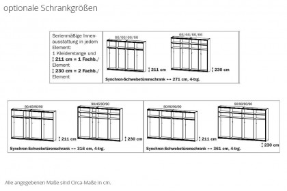 Syncrono von Rauch Orange - Schrank mit Schwebetüren champagner