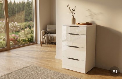 Level 36 Black D von Wimex - Kommode ca. 84 cm hoch, Lack weiß